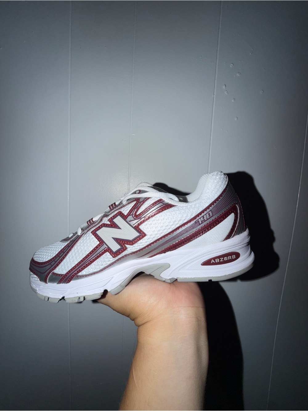 Men New Balance 740 Mercury Red & Gray Bottoms shoes (NO BOX)